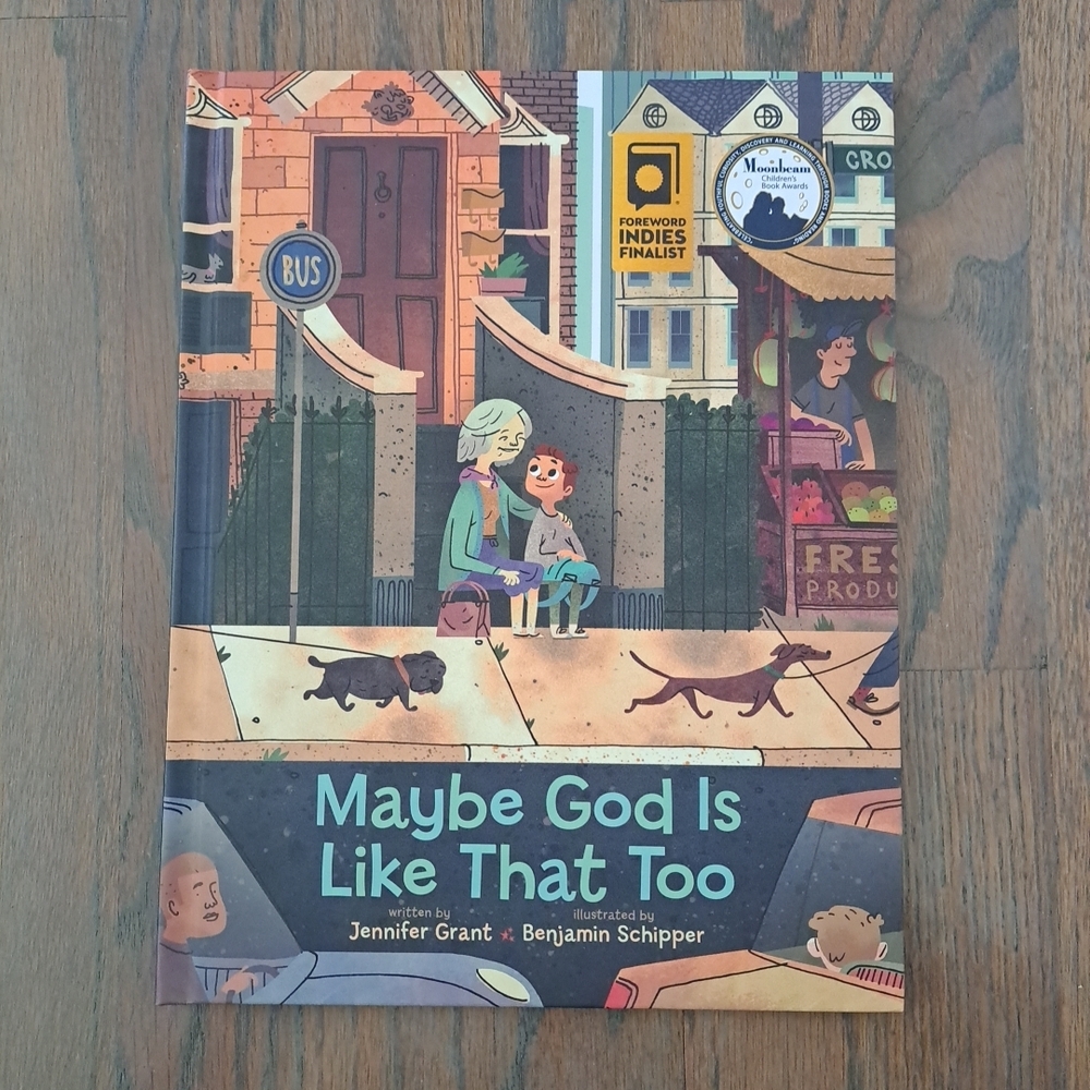 Maybe God Is Like That Too - Illustrated Wall Art Print in Teal and Blue